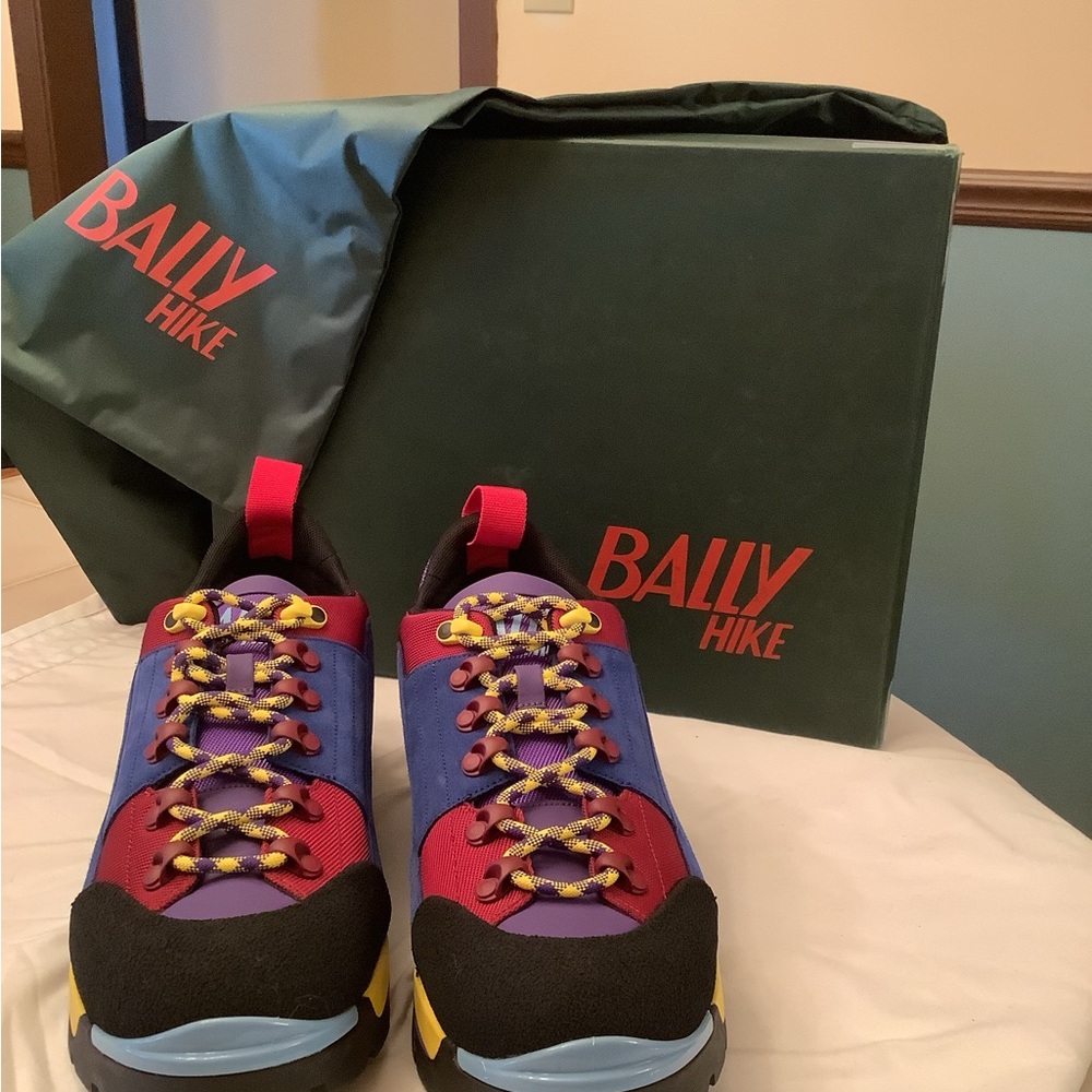 Bally Men’s Deep Red Hike 2 Leather Limited Edition Sneakers US 9D